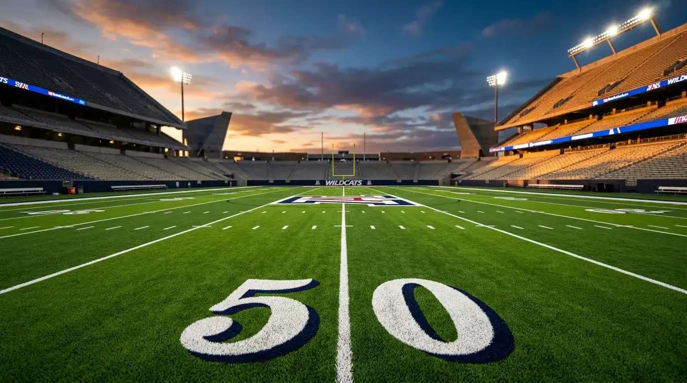 NFL gridiron field with betting odds overlay for UK punters